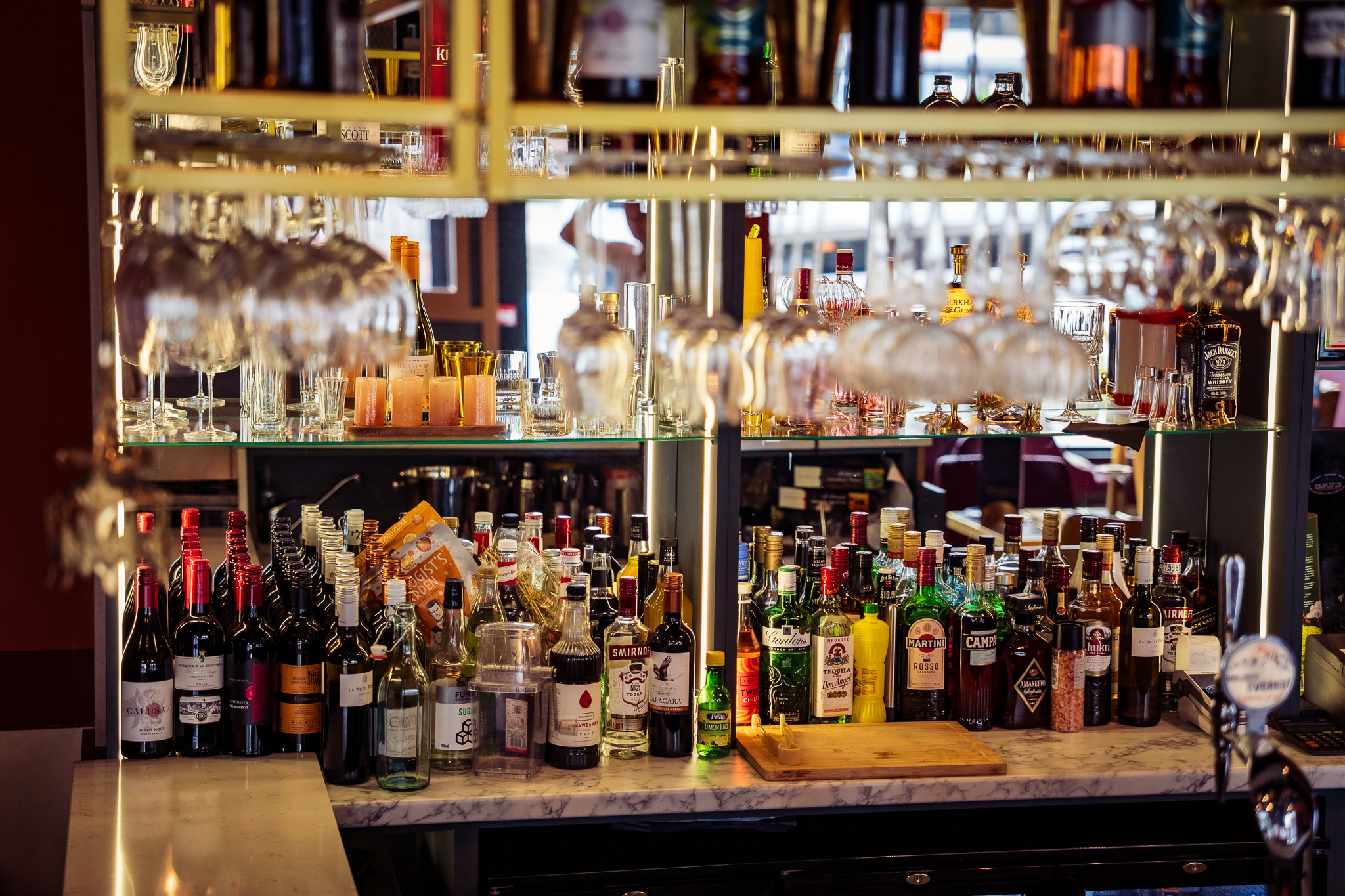 Fully Stocked Bar Counter